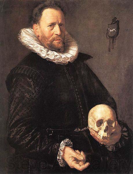 Frans Hals Portrait of a Man Holding a Skull WGA Norge oil painting art
